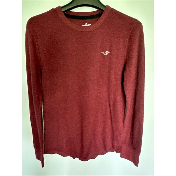 HOLLISTER Pullover Sweater Men XS Burgundy Heather - Picture 1 of 3